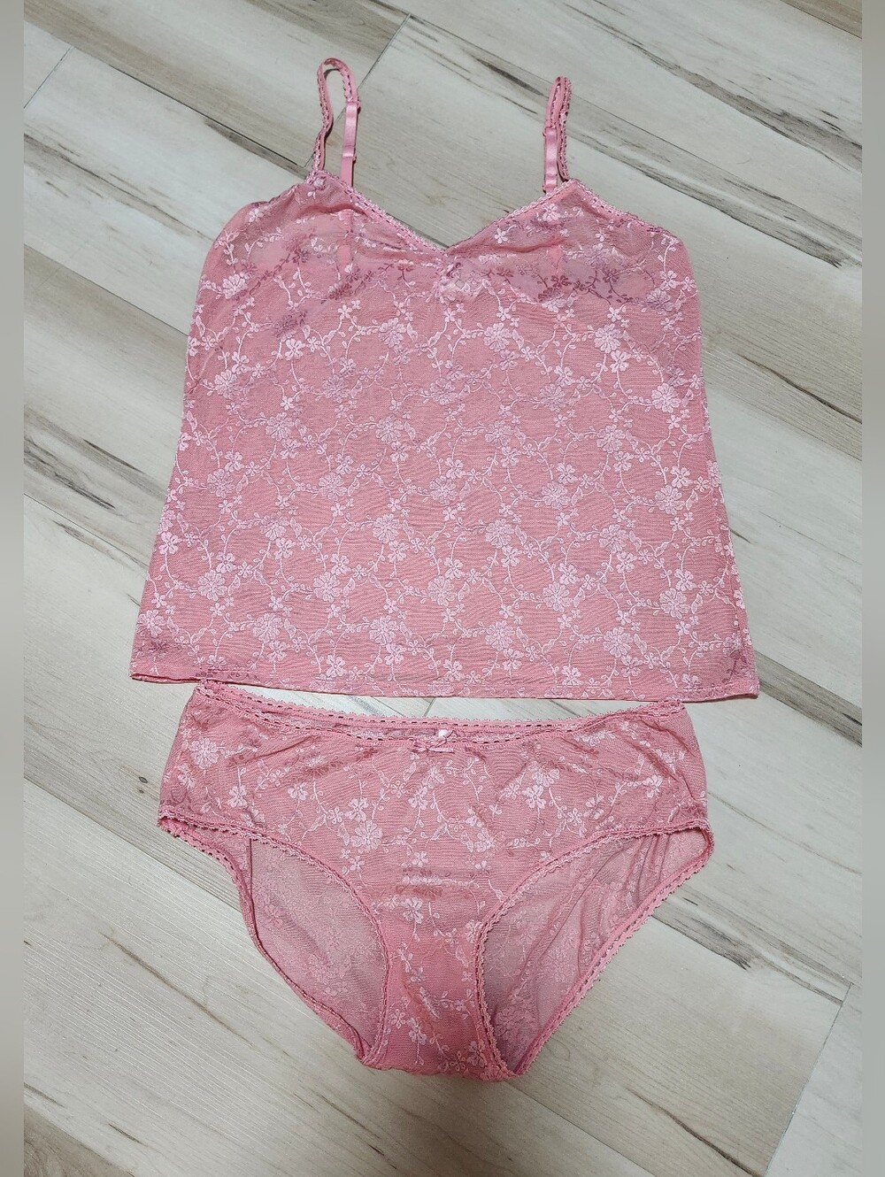 Sentiments Pink Lace Cami & Brief Set - Women Intimates